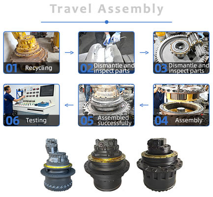 Use For Doosan DX500-7 Excavators Travel Assembly 2401-6292A 170402-00023 A6VE160 Motor Bonfiglioli C715 Gearbox High Quality Travel Gearbox Construction Machinery Aftermarket Parts