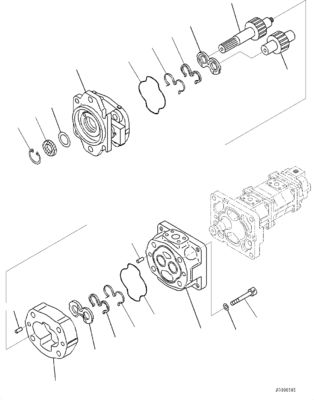 705-56-36051 705-56-36050 705-38-30060 Para Komatsu RADIO CARRADOR WA320-6 BOMPA HIDRAULICA GP-PISTÃO Bomba de engrenagem