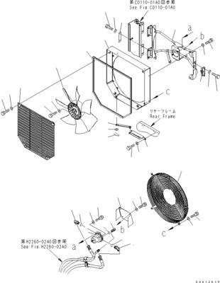 418-03-33241 4180333241 Para carregadores de rodas Komatsu WA100-5 WA150-5 WA200-5 WA270 Motor de ventoinha hidráulica