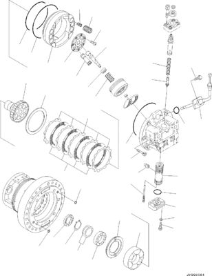 706-8F-01110 11Y-27-30301 Motor de viagem de escavadeira para Bulldozer Komatsu D31EX-22 D37PX-22 D39EX-22