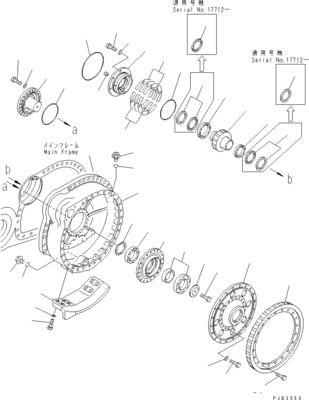 Comatsu Bulldozer D375A-3D Viagem de montagem Final Drive 195-27-00414 195-27-00542 195-27-00552 195-27-00406 195-27-00405