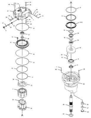 228-3238 20R6810 Para excavadora CAT 374D 374F Motor hidráulico de viagem