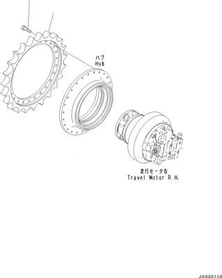 11Y-27-30401 11Y-27-30400 Para Bulldozer Komatsu D31EX-22 D37EX-22 D37PX-22 Reboque de montagem Final Drive Motor de viagem