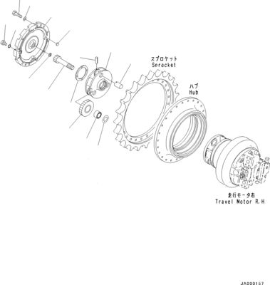 11Y-27-30401 11Y-27-30400 Para Bulldozer Komatsu D31EX-22 D37EX-22 D37PX-22 Reboque de montagem Final Drive Motor de viagem
