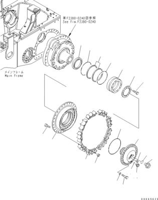 17A-27-00152 17A-27-00151 17A-27-00110 Para Bulldozer Komatsu D155AX-6 Montaria de viagem Motor de viagem Original