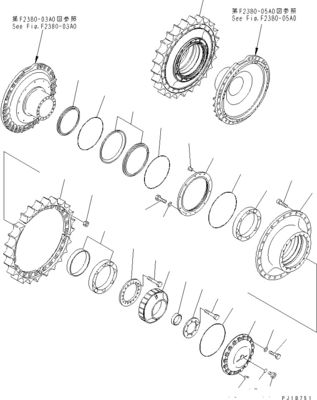 195-27-00661 195-27-00436 Excavadora Final Drive para Bulldozer Komatsu D375A-5D