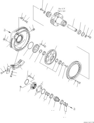 198-27-00442 198-27-00441 198-27-00440 Para a Bulldozer Komatsu D475A-5 Montaria de viagem Final Drive Motor de viagem Original