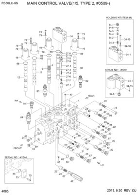 31N9-17000P 31Q9-17001P 31Q9-17002P Para Hyundai Excavator R330LC-9S R330LC-9SH válvula de controle principal hidráulica peças de maquinaria de construção mercado pós-venda de alta qualidade original