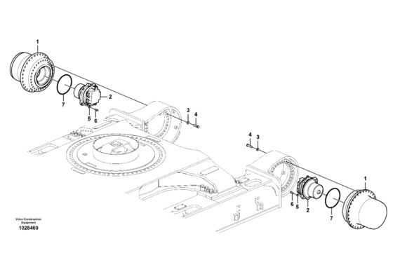 VOE14681190 VOE14666233 Para VOLVO EC700C EC700CHR EC750D EC750E Peças de escavadeira Viagem Assemblagem Final Viagem Motor