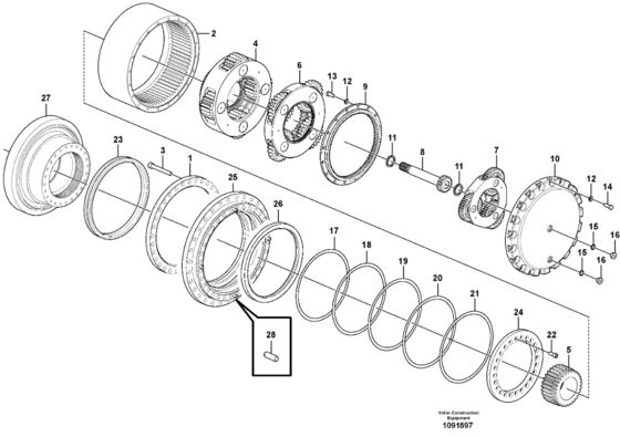 VOE14681190 VOE14666233 Para VOLVO EC700C EC700CHR EC750D EC750E Peças de escavadeira Viagem Assemblagem Final Viagem Motor